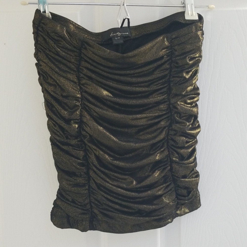 Metallic mini skirt